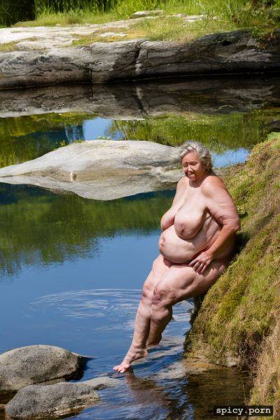 Ultra realistic, fat legs, 70 year old lady, pissing in nature - spicy.porn on pornintellect.com
