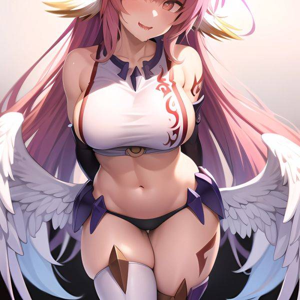 Ngnl Jibril Jibril Anime Absurdres Long Hair Pink Hair Halo Large Breasts Symbol Shaped Pupils Tattoo Cleavage Low Wings Gloves, 3372535324 - AIHentai - aihentai.co on pornintellect.com