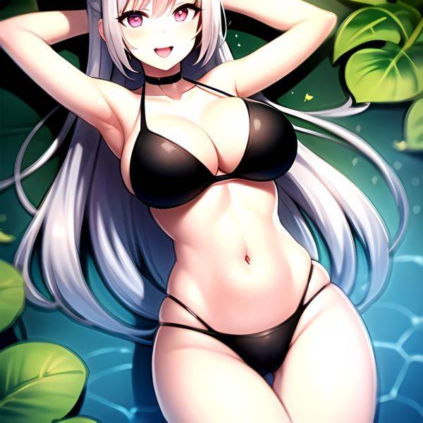 1girl D Bare Arms Bare Shoulders Bikini Black Bikini Breasts Bug Butterfly Butterfly Hair Ornament Choker Cleavage Feet Out Of, 2224313411 - AIHentai - aihentai.co on pornintellect.com
