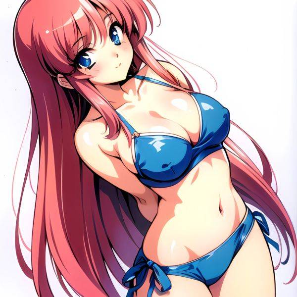 1990s Style 1girl Arms Behind Back 1 4 Bikini Blue Bikini Blue Eyes Cowboy Shot Kokura Masashi Long Hair Looking, 1267957016 - AIHentai - aihentai.co on pornintellect.com