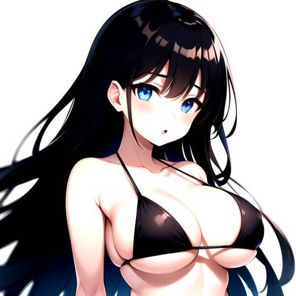 1girl O Absurdres Bikini Black Bikini Black Hair Blue Eyes Breasts Cleavage Collarbone Commentary Request Highres Large Breasts, 3873138750 - AIHentai - aihentai.co on pornintellect.com