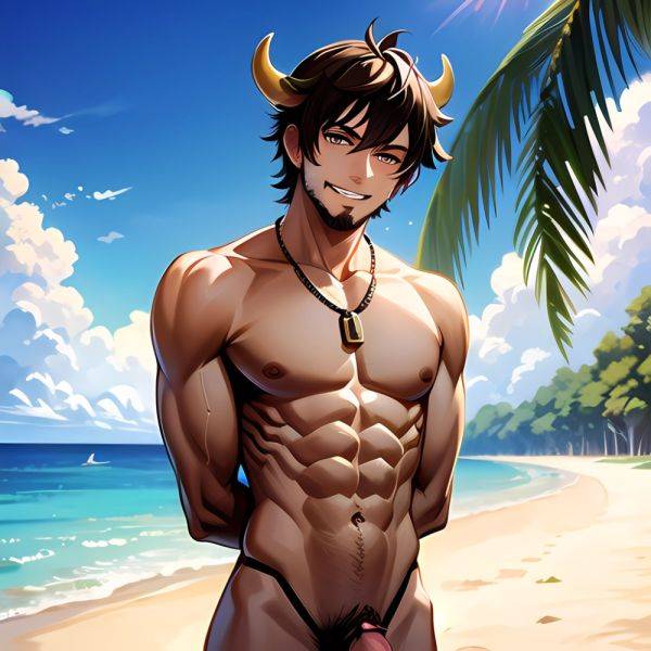 Naked Penis Dick Abs Atlas Vos Bara Beach Bracelet Brown Eyes Brown Hair Bulge Collarbone Commission Cow Horns Solo 1guy, 1945841134 - AIHentai - aihentai.co on pornintellect.com