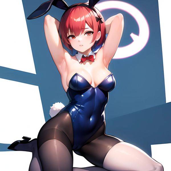 1girl Solo Animal Ears Armpits Black Hair Black Pantyhose Blue Archive Bow Bowtie Cat Ears Colored Inner Hair Coma Light825, 148590730 - AIHentai - aihentai.co on pornintellect.com