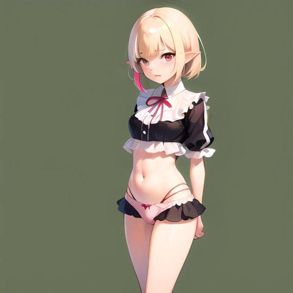 1girl Blonde Hair Frilled Panties Frills Highres Hip Bones Looking At Viewer Makaino Ririmu Multicolored Hair Navel Nijisanji No, 2882872545 - AIHentai - aihentai.co on pornintellect.com