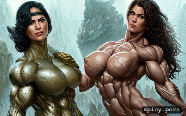 Peril, nude muscle woman protecting weak princess, amazon warrioress - spicy.porn on pornintellect.com