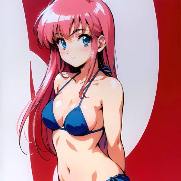 1990s Style 1girl Arms Behind Back 1 4 Bikini Blue Bikini Blue Eyes Cowboy Shot Kokura Masashi Long Hair Looking, 1909845419 - AIHentai - aihentai.co on pornintellect.com