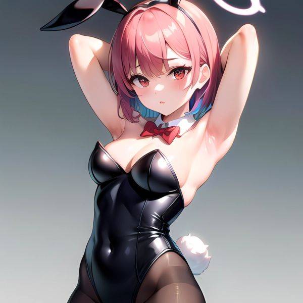 1girl Solo Animal Ears Armpits Black Hair Black Pantyhose Blue Archive Bow Bowtie Cat Ears Colored Inner Hair Coma Light825, 591613749 - AIHentai - aihentai.co on pornintellect.com