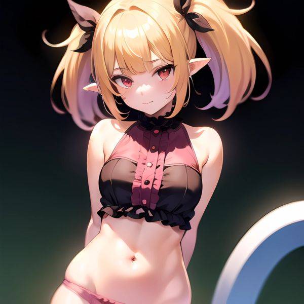 1girl Blonde Hair Frilled Panties Frills Highres Hip Bones Looking At Viewer Makaino Ririmu Multicolored Hair Navel Nijisanji No, 1018855562 - AIHentai - aihentai.co on pornintellect.com
