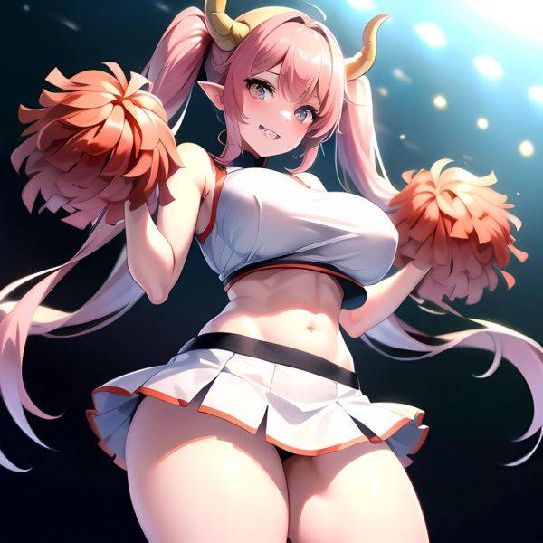 1girl Absurdres White Skirt Whitefrok Breasts Cheerleader Dragon Girl Dragon Horns Highres Holding Holding Pom Poms Horns Huge B, 969975517 - AIHentai - aihentai.co on pornintellect.com