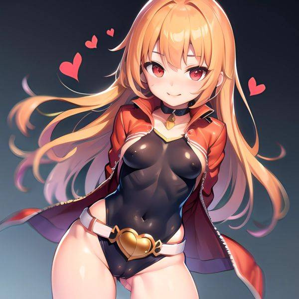 1girl Mature Belt Blush Breasts Cameltoe Gem Heart Highres Hyper Blossom Jacket Jewelry Leotard Long Hair Magical Girl Orange Ha, 2947186217 - AIHentai - aihentai.co on pornintellect.com