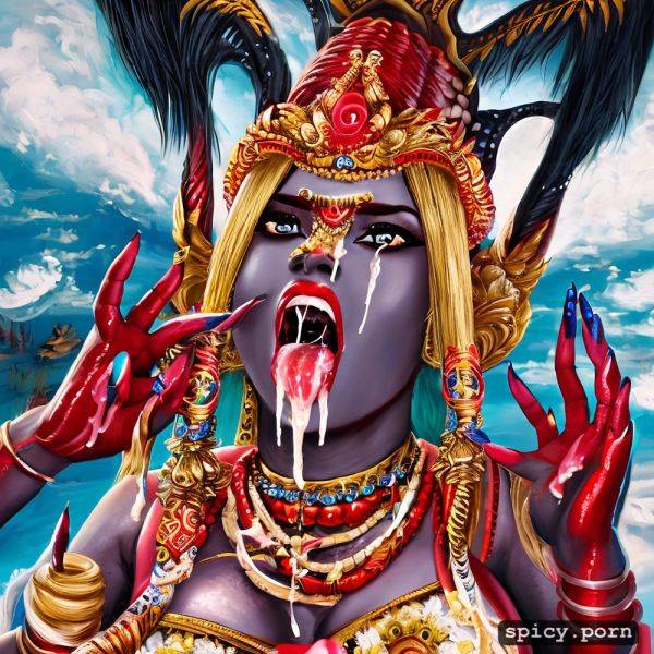 Beautiful hindu goddes devi kali, cum on tongue, horny face - spicy.porn on pornintellect.com