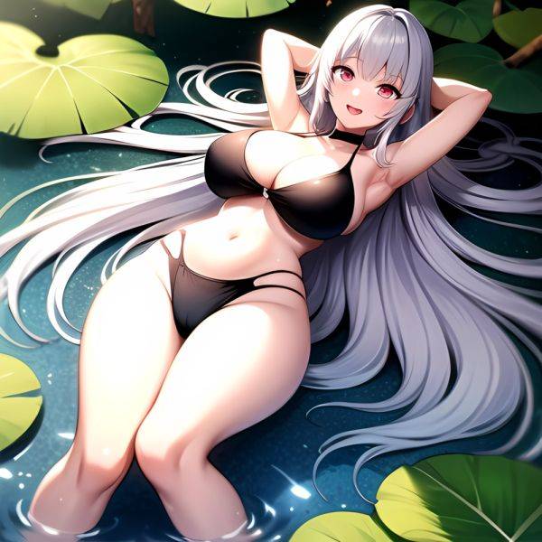 1girl D Bare Arms Bare Shoulders Bikini Black Bikini Breasts Bug Butterfly Butterfly Hair Ornament Choker Cleavage Feet Out Of, 3586486418 - AIHentai - aihentai.co on pornintellect.com