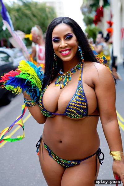 Color portrait, huge natural boobs, 33 yo beautiful performing mardi gras street dancer - spicy.porn on pornintellect.com