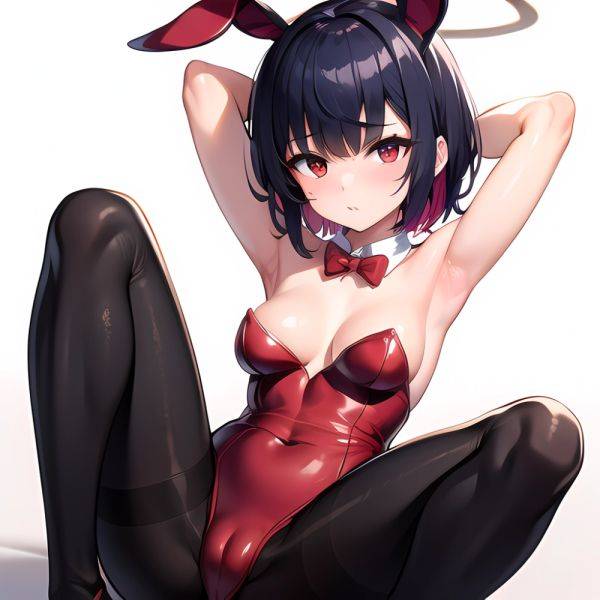 1girl Solo Animal Ears Armpits Black Hair Black Pantyhose Blue Archive Bow Bowtie Cat Ears Colored Inner Hair Coma Light825, 1204276198 - AIHentai - aihentai.co on pornintellect.com