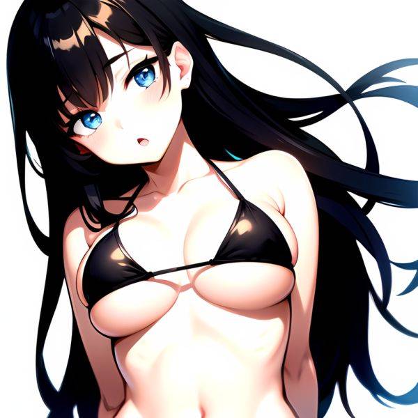 1girl O Absurdres Bikini Black Bikini Black Hair Blue Eyes Breasts Cleavage Collarbone Commentary Request Highres Large Breasts, 4058009270 - AIHentai - aihentai.co on pornintellect.com