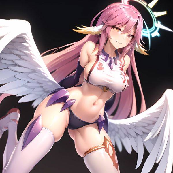 Ngnl Jibril Jibril Anime Absurdres Long Hair Pink Hair Halo Large Breasts Symbol Shaped Pupils Tattoo Cleavage Low Wings Gloves, 879152147 - AIHentai - aihentai.co on pornintellect.com