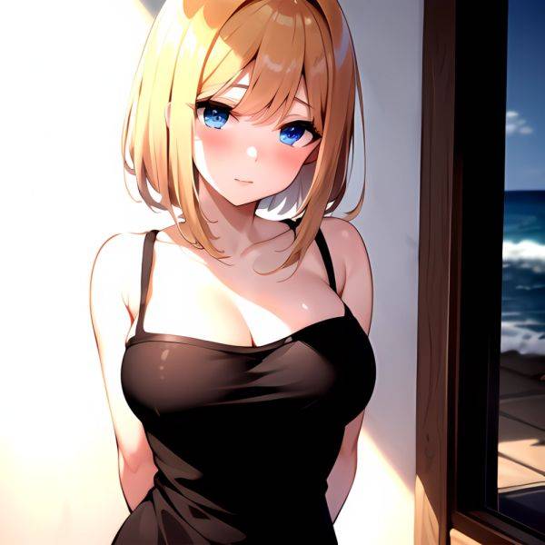 1girl Blonde Hair Blue Eyes Blush Breasts Go Toubun No Hanayome Miku Day Nakano Miku Arms Behind Back, 3466126349 - AIHentai - aihentai.co on pornintellect.com