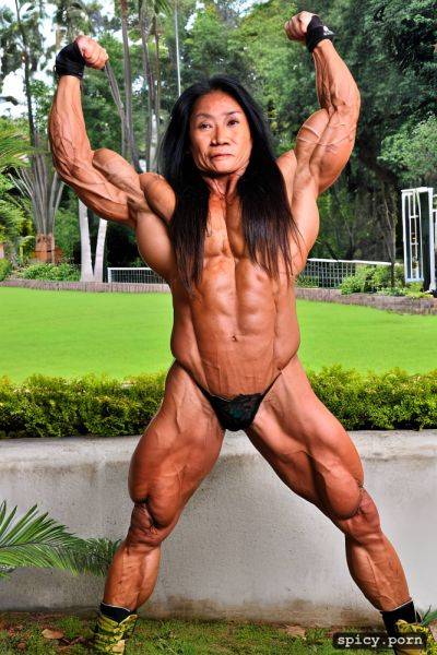 Unmatched strength, thai granny midget bodybuilder, long hair - spicy.porn - Thailand on pornintellect.com