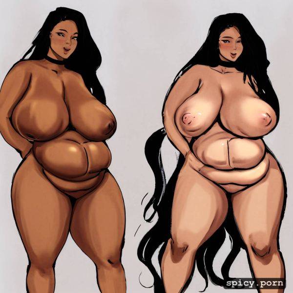 Piercing, long hair, nude, pawg, distended belly, high heels - spicy.porn on pornintellect.com