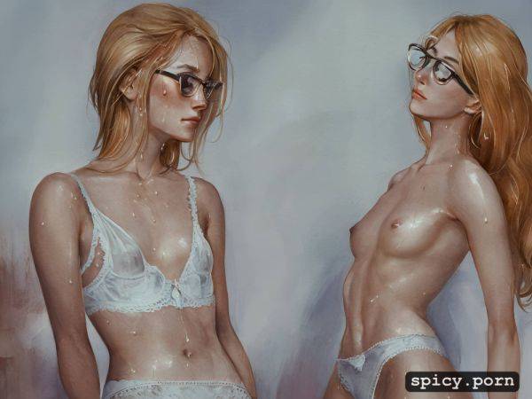 Sweaty body, glasses, ultra skinny, hip bones, ultra realistic - spicy.porn on pornintellect.com