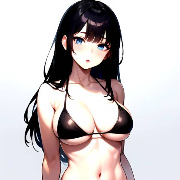 1girl O Absurdres Bikini Black Bikini Black Hair Blue Eyes Breasts Cleavage Collarbone Commentary Request Highres Large Breasts, 2064295431 - AIHentai - aihentai.co on pornintellect.com