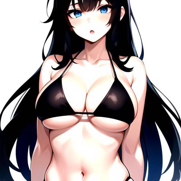 1girl O Absurdres Bikini Black Bikini Black Hair Blue Eyes Breasts Cleavage Collarbone Commentary Request Highres Large Breasts, 2521475708 - AIHentai - aihentai.co on pornintellect.com