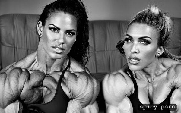 Twins sisters, gigantic muscular supermegaheavyweight female bodybuilder cute face - spicy.porn on pornintellect.com