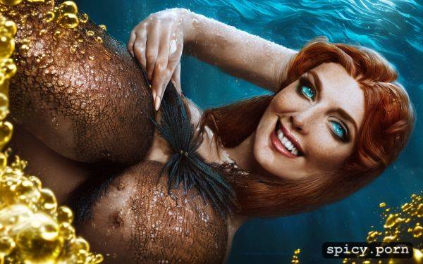 Twisted fisheye view from below, underwater scenery extremely detailed cute face - spicy.porn on pornintellect.com