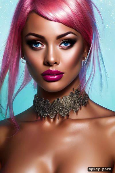 Thong, beautiful, topless, cosmic background, pink hair - spicy.porn on pornintellect.com