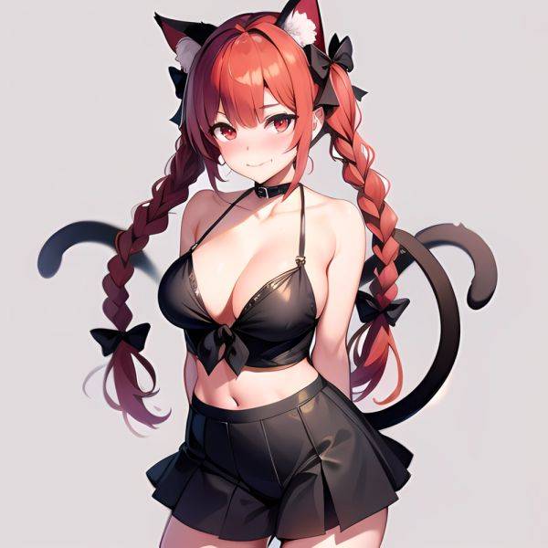 1girl Alternate Costume Animal Ear Fluff Animal Ears Arms Behind Back Bare Shoulders Black Bow Black Ribbon Blush Bow Braid, 4150301660 - AIHentai - aihentai.co on pornintellect.com