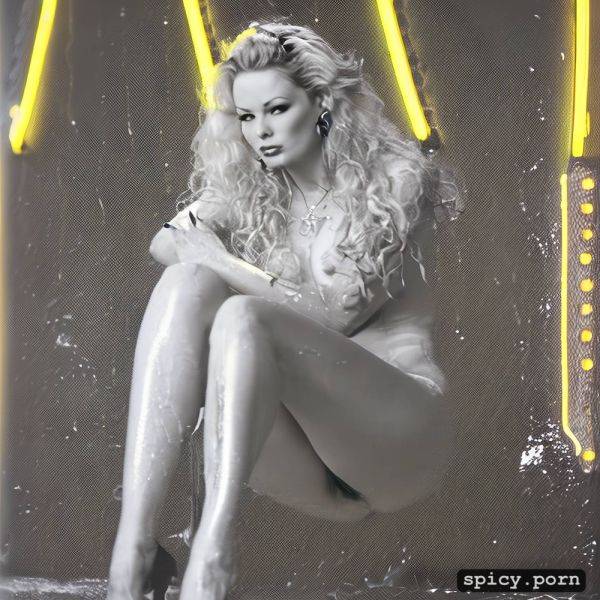 Traci lords posing nude in hustler magazine, neon, blonde pubic hair showing - spicy.porn on pornintellect.com