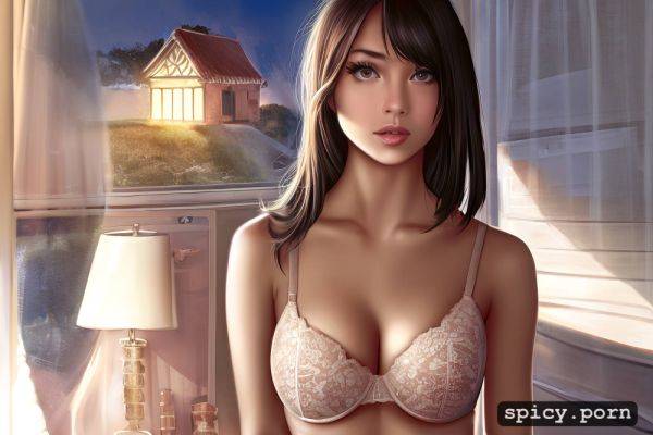 Hot body, house, cute face, mid back length hair, centered, spreading vagina open - spicy.porn on pornintellect.com