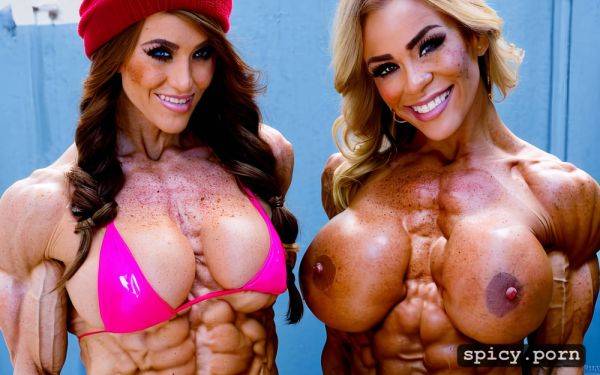 Wool gloves, extremely narrow waist, extremely big defined muscles - spicy.porn on pornintellect.com
