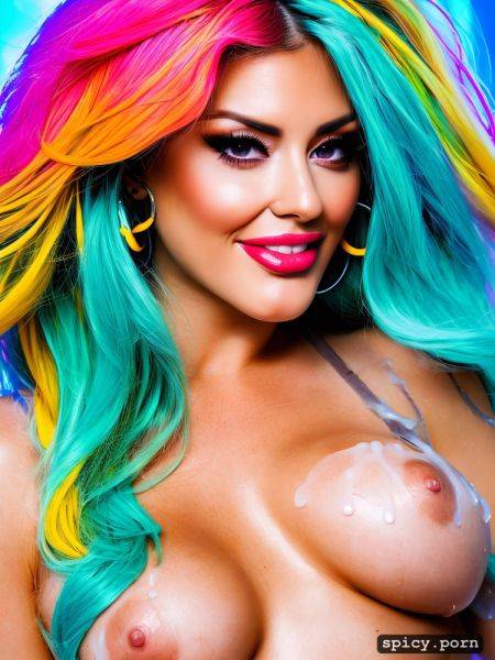 Celeste pamio has c cup boobs, neon lights, long hair, high makeup - spicy.porn on pornintellect.com