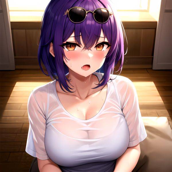 1girl Absurdres Breasts Collarbone Cum Ejaculation Eyewear On Head Hetero Highres Honkai Star Rail Honkai Series Hu Dako Kafka H, 2653883804 - AIHentai - aihentai.co on pornintellect.com