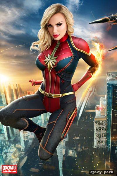 Skyscraper roof, masterpiece, captain marvel, angry look, comicbook cover - spicy.porn on pornintellect.com