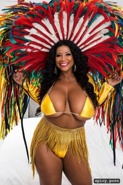 Color portrait, huge natural boobs, 57 yo beautiful performing brazilian carnival dancer - spicy.porn - Brazil on pornintellect.com