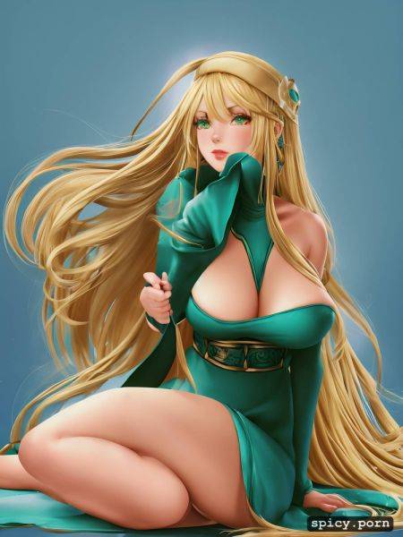 Kirikan cokekiri yu gi oh dark magician girl absurdres commentary request highres 1girl arm guards bare shoulders blonde hair blue dress blue headwear blush stickers breasts cleavage closed mouth - spicy.porn on pornintellect.com