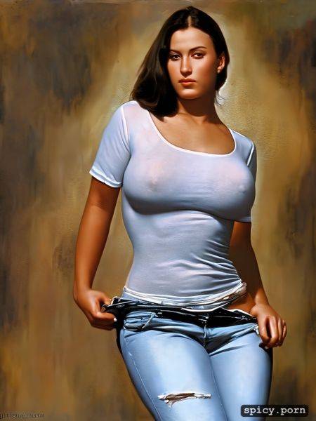 Tight white shirt and jeans - spicy.porn on pornintellect.com