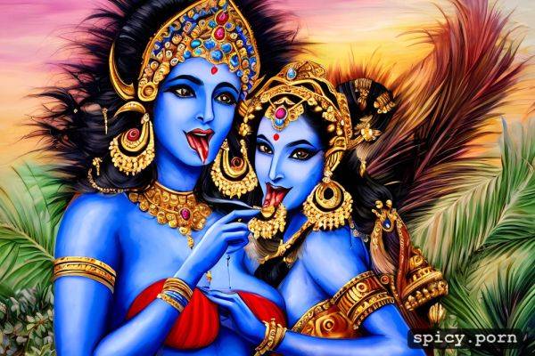 Cum on tongue, blue skin, beautiful hindu goddes devi kali and godess - spicy.porn on pornintellect.com