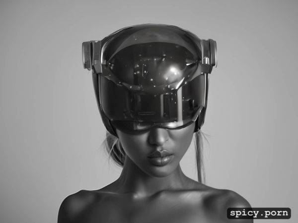 Wearing a mind control helmet with face visible, cute face, centered - spicy.porn on pornintellect.com