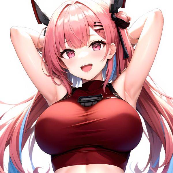 1girl D Absurdres Armpits Arms Behind Head Azur Lane Blush Breasts Bremerton Azur Lane Crop Top Highres Large Breasts Looking, 442678878 - AIHentai - aihentai.co on pornintellect.com