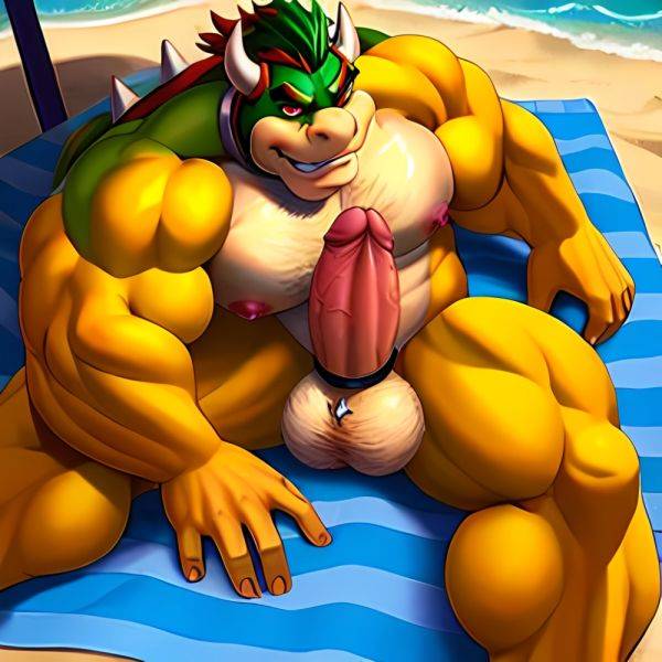 Bowser Laying On The Beach Yellow Skin Laying On A Towel Nude Beach Big Balls Big Penis Nipples Veins Muscles, 1986016786 - AIHentai - aihentai.co on pornintellect.com