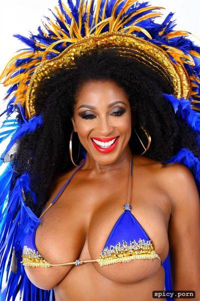 Color portrait, huge natural boobs, 53 yo beautiful performing brazilian carnival dancer - spicy.porn - Brazil on pornintellect.com