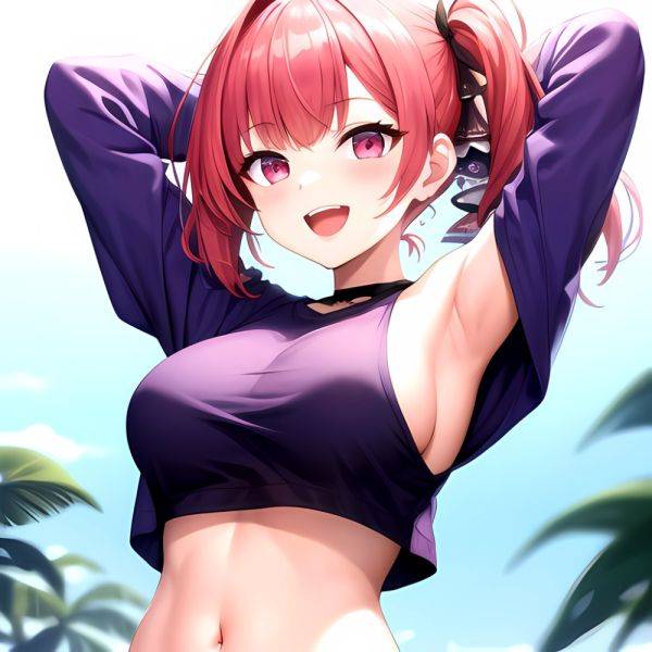 1girl D Absurdres Armpits Arms Behind Head Azur Lane Blush Breasts Bremerton Azur Lane Crop Top Highres Large Breasts Looking, 3879416135 - AIHentai - aihentai.co on pornintellect.com