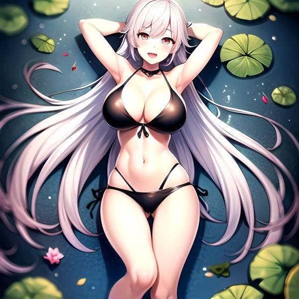 1girl D Bare Arms Bare Shoulders Bikini Black Bikini Breasts Bug Butterfly Butterfly Hair Ornament Choker Cleavage Feet Out Of, 1453226365 - AIHentai - aihentai.co on pornintellect.com