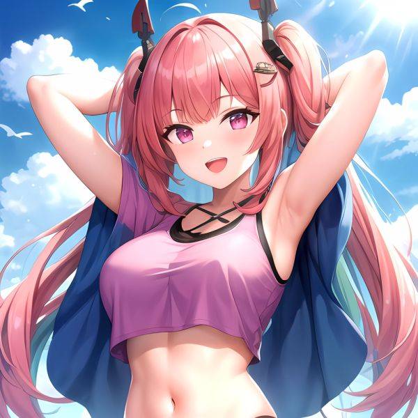 1girl D Absurdres Armpits Arms Behind Head Azur Lane Blush Breasts Bremerton Azur Lane Crop Top Highres Large Breasts Looking, 2676551669 - AIHentai - aihentai.co on pornintellect.com