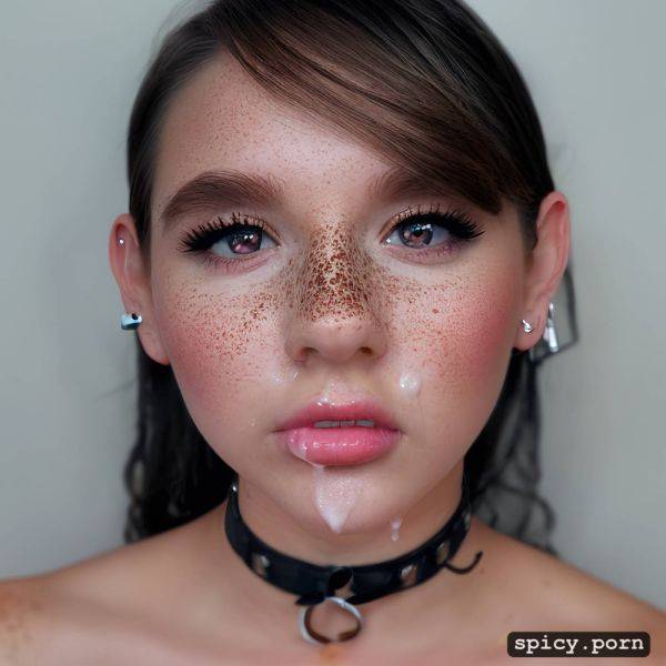 Wearing choker, masterpiece, lush full lips, dreamy look, small shiny snub nose - spicy.porn on pornintellect.com
