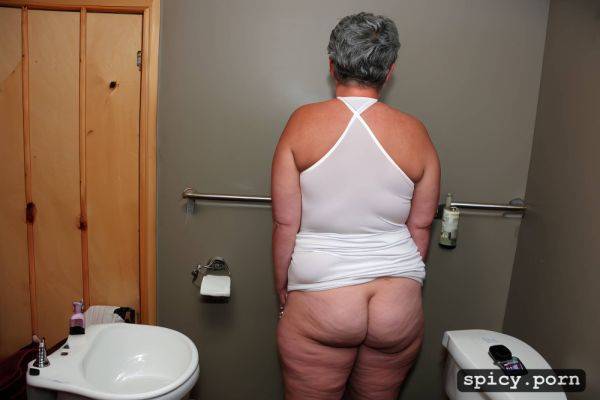 Standing in a toilet, no panties, bare ass, full figure, bulgarian mature granny - spicy.porn - Bulgaria on pornintellect.com