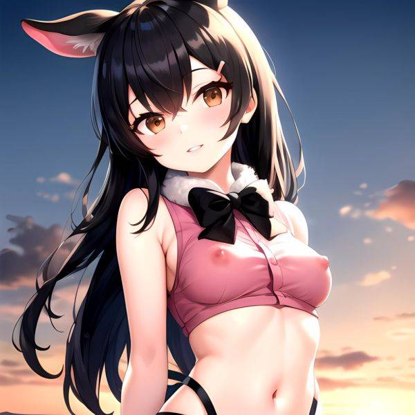 1girl Aardvark Kemono Friends Animal Ears Bare Shoulders Black Bow Black Bowtie Black Hair Bow Bowtie Breasts Brown Eyes Cropped, 2420712481 - AIHentai - aihentai.co on pornintellect.com